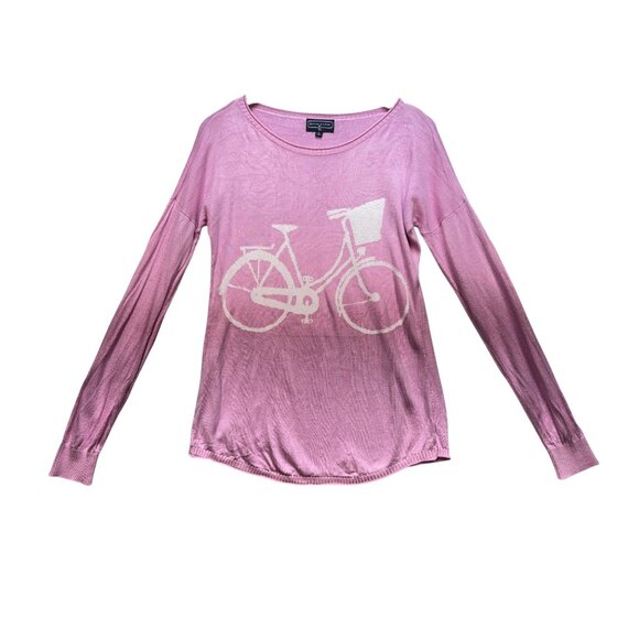 Duffield Lane Womens Knitted Pullover Sweater Size S Pink Bicycle Lightweight - Picture 1 of 9
